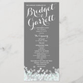 Mint en Grijs Twinkle Lights Wedding Program Programma (Voorkant)