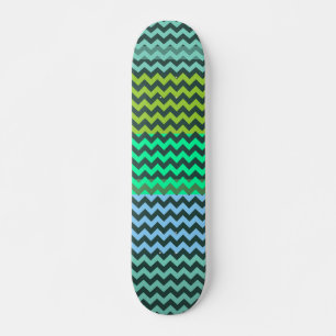 Mint en groen Chevron Zigzag Stripe Pattern Skateboard