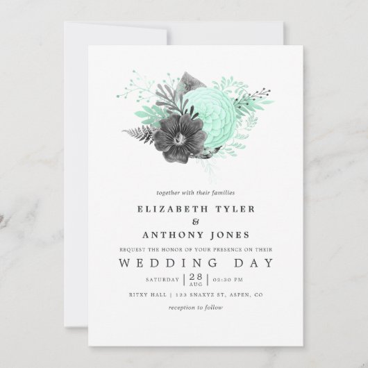 Mint en houtskool kaart (Voorkant)