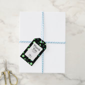 Mint en Jade Green Polka Dot Zwart Dank je Cadeaulabel (Met Touw)