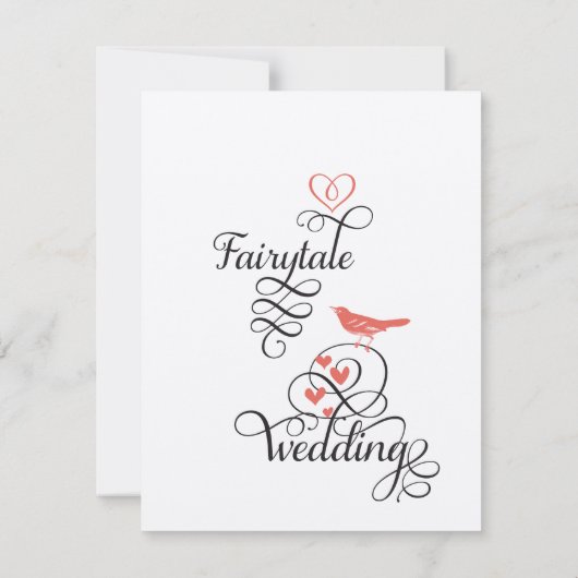 Mint en koraal sprookje bruiloft Save the Date Kaart (Achterkant)