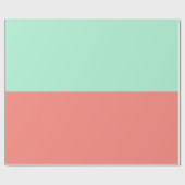 Mint en koraalkleurblok cadeaupapier (Vlak)