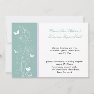 Mint en Lavender Floral Butterflies Post Wedding Kaart