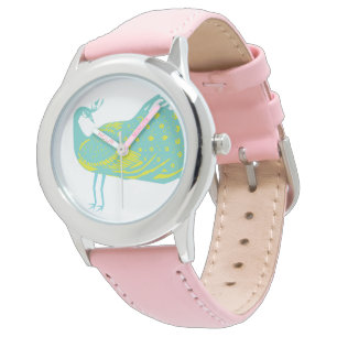 Mint en Limoen Peacock Watch Horloge