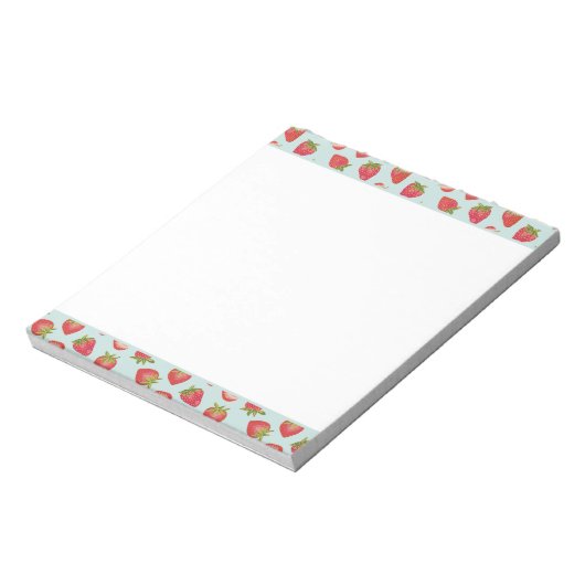 Mint- en Rode zomeraardbeienpatroon Notitieblok (Gedraaid)