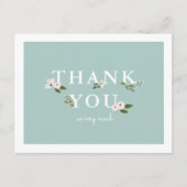 Mint en Roze Baby shower Dank u Briefkaart (Voorkant)