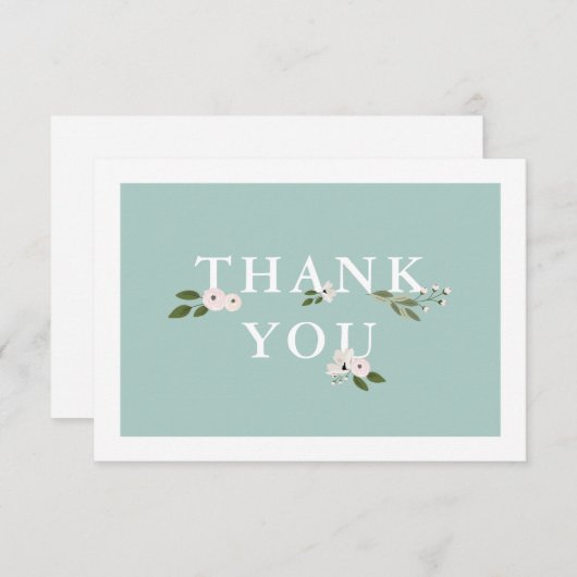 Mint en Roze Baby shower Flat Dank u RSVP Kaartje (Voorkant / Achterkant)