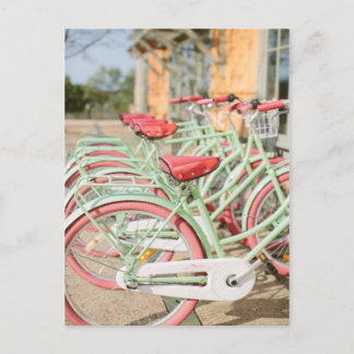  Mint en Roze Bike Briefkaart