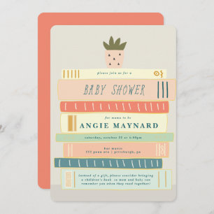 Mint- en roze boeken voor Baby Baby shower Kaart