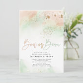 Mint en roze glitter voor geslacht onthulling met kaart (Staand voorkant)