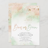 Mint en roze glitter voor geslacht onthulling met kaart (Voorkant / Achterkant)