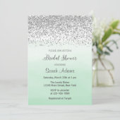 Mint en Silver Bridal Shower Kaart (Staand voorkant)