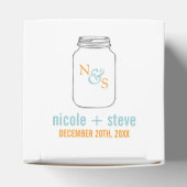 Mint en Tangerine Mason Jar Monogram Weddenschap Bedankdoosjes (Bovenkant)