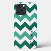 Mint en White Chevron Custom Monogram Case-Mate iPhone Case (Achterkant)