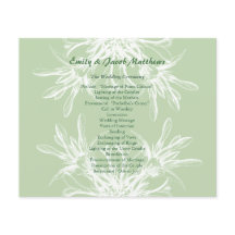 Mint en White Floral Wedding Programme