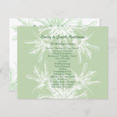 Mint en White Floral Wedding Programme (Voorkant / Achterkant)