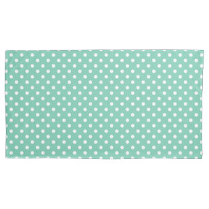 Mint en witte polka-stippen met kussen kussensloop