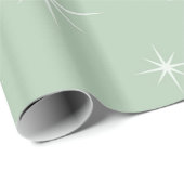 Mint- en witte Star-lampjes Cadeaupapier (Rol Hoek)