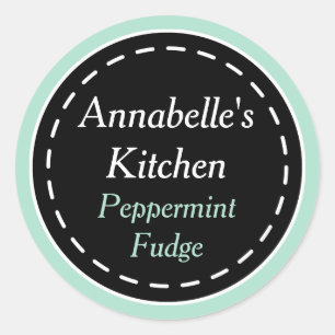 Mint en zwarte keuken Stickers