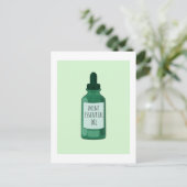 Mint Essential Oil Bottle Drawing Briefkaart (Staand voorkant)