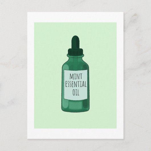 Mint Essential Oil Bottle Drawing Briefkaart (Voorkant)