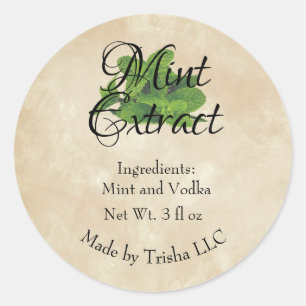 Mint Extract Custom Sticker Labels