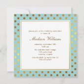 Mint Faux Gold Foil Polka Dots Pattern Kaart (Voorkant)
