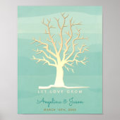 Mint Fingerprint Tree Weddenschap Book Poster (Voorkant)