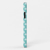 Mint Fleur De Lis Pattern Monogram Case-Mate iPhone Case (Achterkant/rechts)