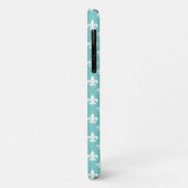 Mint Fleur De Lis Pattern Monogram Case-Mate iPhone Case (Achterkant/links)