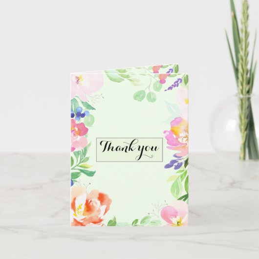 Mint Floral Bedankt (Voorkant)