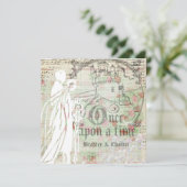 Mint Floral eens op een Uitnodiging van de Tijd va (Staand voorkant)