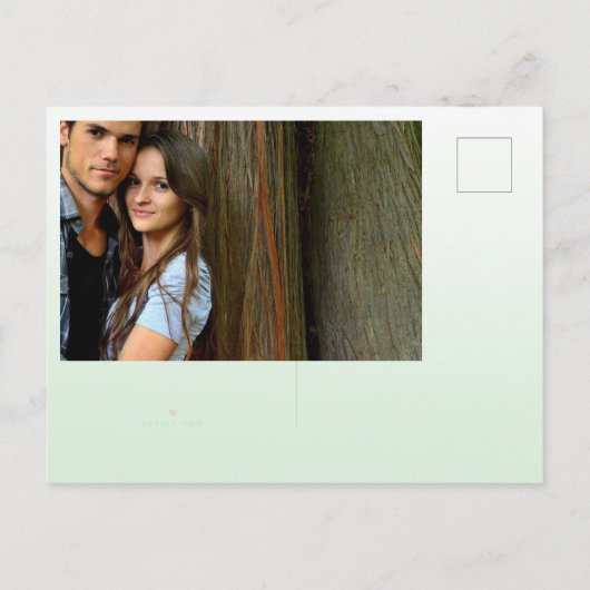 Mint floral élégant enregistrer la date Carte post (Dos)