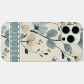 Mint Flower iPhone 16 Coque, Coque de nom personna (Verso (horizontal))