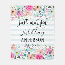 Mint Flower net gehuwde aankondiging Fleece Deken