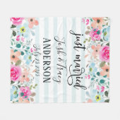 Mint Flower net gehuwde aankondiging Fleece Deken (Voorkant (Horizontaal))