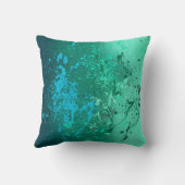 Mint Flurry Abstract Spat Kunst Kussen (Achterkant)