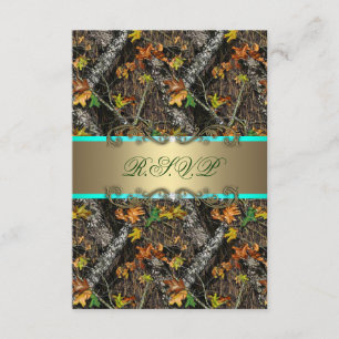 Mint Formele Camo Wedding RSVP-kaarten RSVP Kaartje