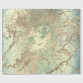 Mint Foxier Gold Marble Shiny Metallic Strokes Cadeaupapier (Vlak)