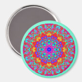 Mint Fuschia Mandala Style Magnet (Recto/Verso)