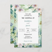 Mint Garden Elegance Wedding Invitation (Devant / Derrière)