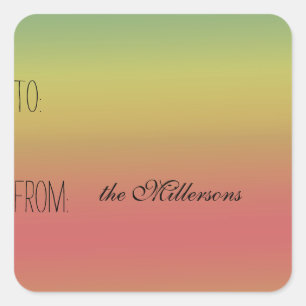 Mint geel koraal ombre cadeau Label