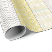 Mint & gele Boho Geometric Pattern Rustic Wood Cadeaupapier (Rol Hoek)