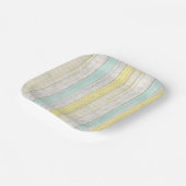 Mint & gele Boho Geometric Pattern Rustic Wood Papieren Bordje (Gebogen)