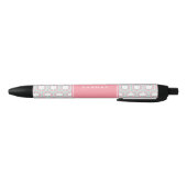 Mint Geometric Pattern Monogram Zwarte Inkt Pen (Bodem)