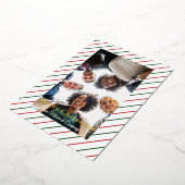 Mint Gestreept Lijst Rood Wit Groen en Echt Folie Feestdagenkaart (Gedraaid)