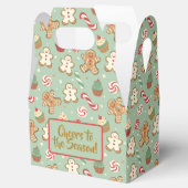 Mint Gingerbread Sweet Christmas Pattern Bedankdoosjes (Geopend)