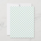 Mint Gingham Check Personal Stationery Note Kaart (Achterkant)
