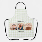 Mint Gingham Collage Foto Grandma's Angels Schort (Voorkant)
