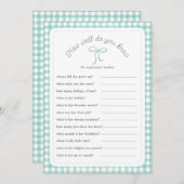 Mint Gingham Hoe goed ken je het douchespel Kaart (Voorkant / Achterkant)